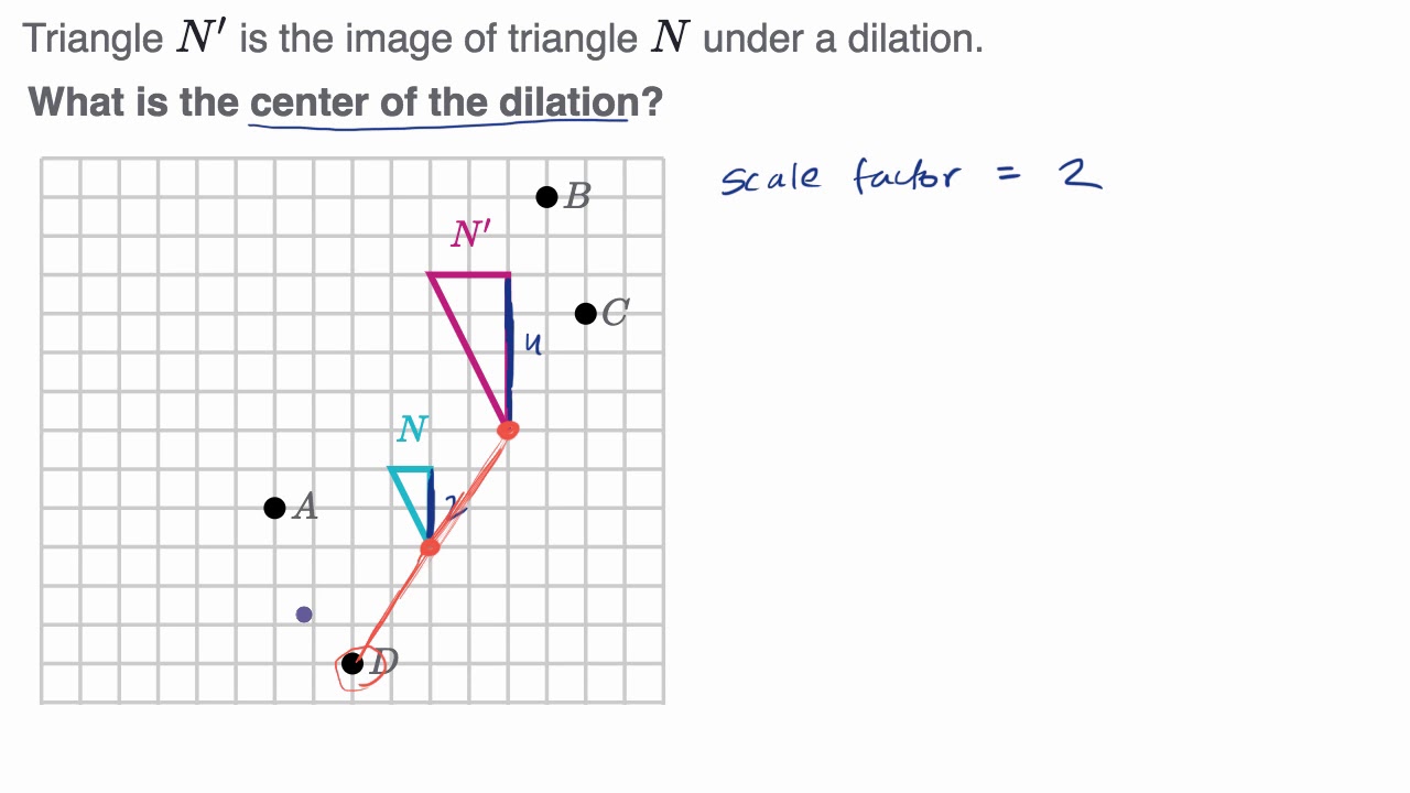 how to find the center of a dilation