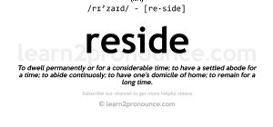 residing definition meaning and usage explained